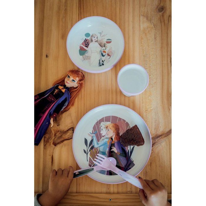 Plat Cuisines Tataway Bol En Plastique Disney Frozen Elsa Et Olaf Pour Filles Violet Et Blanc Avec Base Antidérapante