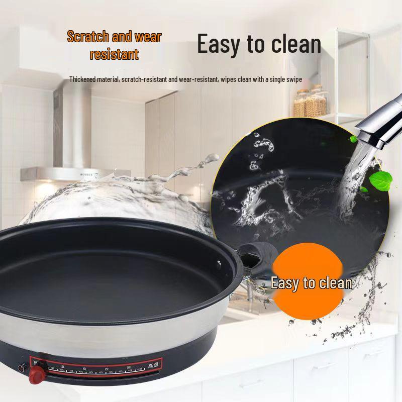 Versatile Electric Griddle with Non-Stick Deep Frying Pan and Single-Sided Heating for Pancakes and Pot Stickers