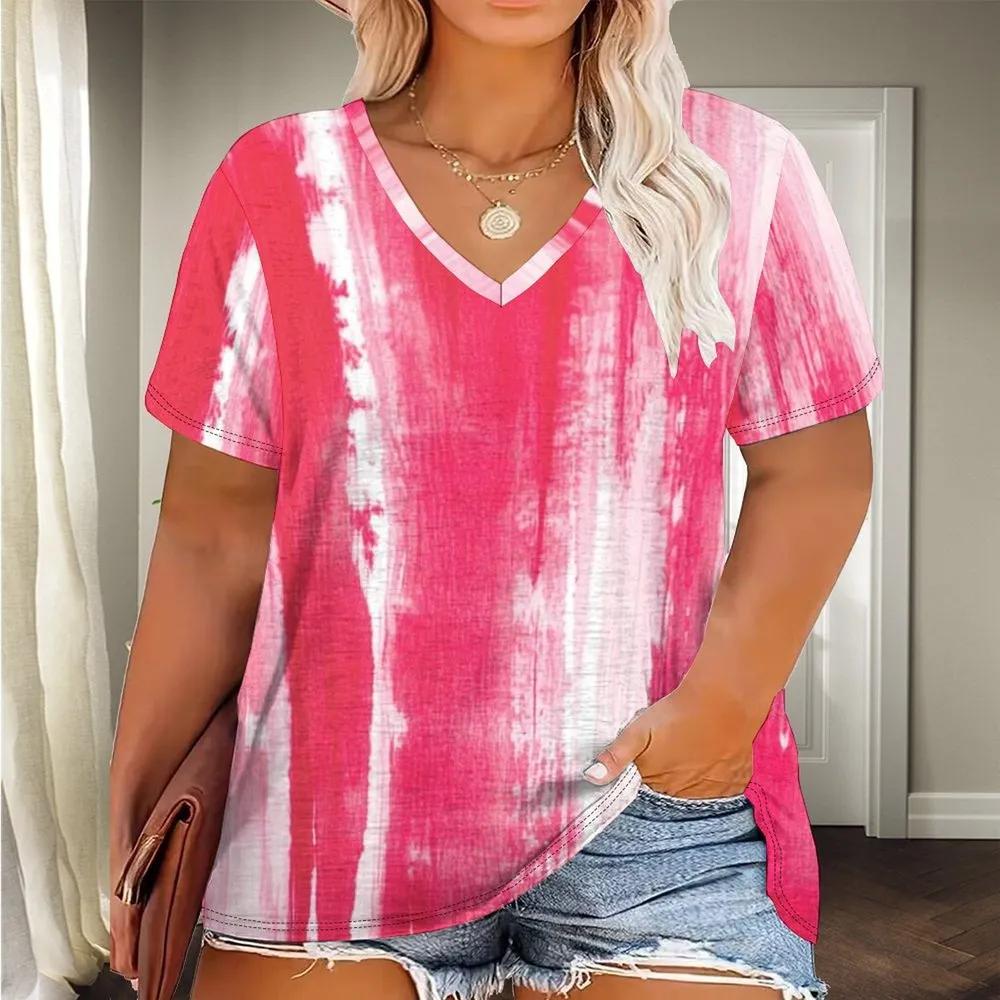Casual Simple Women's V-neck Top Fashionable Short Sleeve Versatile Loose T-Shirts Women’s