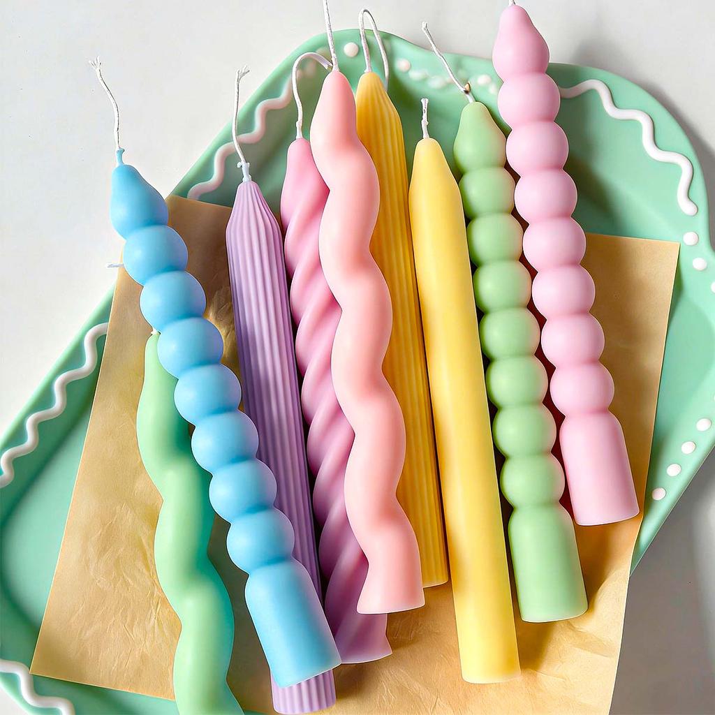 Long Spiral Silicone Candle Mold DIY Twisted Long Rod Wax Stick Craft Molds Home Decor Tool Geometry Candles Making Supplies