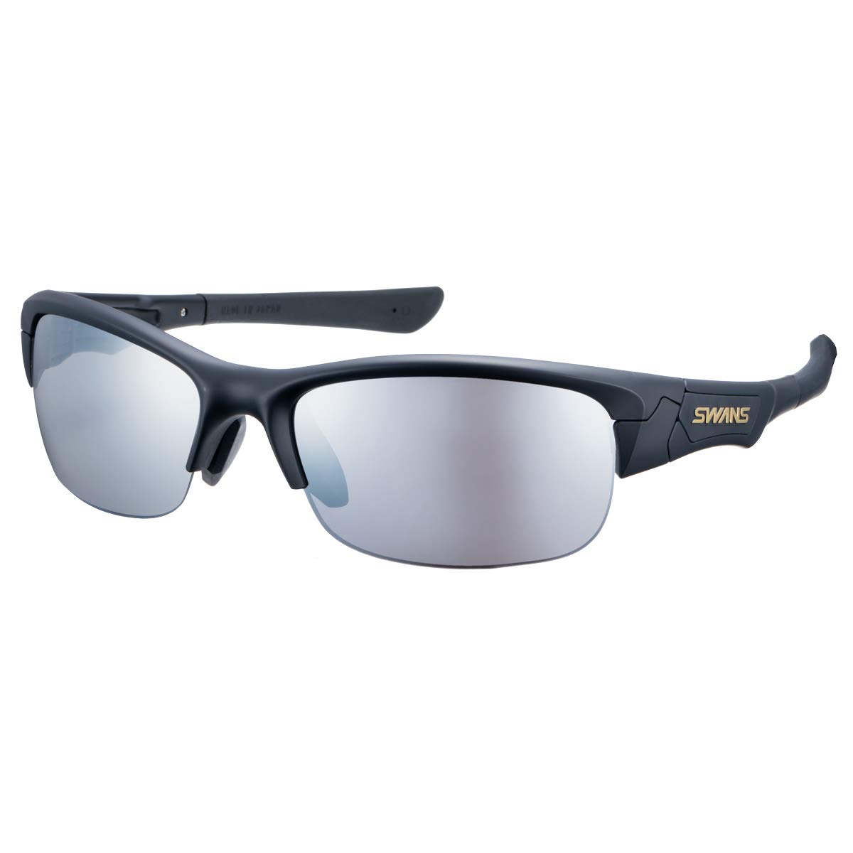 

Swans Springbok Sports Sunglasses, Made in Japan, with Mirror Lenses (For Golf, Outdoor Activities, Cycling, and Ball Sports), SPB-0701 MBK, Matte