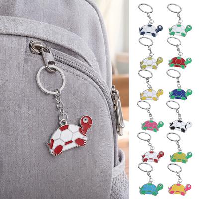 2 stuks Sleutelhanger Hanger, Metalen Sleutelring met Kettingontwerp, Cartoon Schildpadvorm Emaille Sleutelhanger, Lichtgewicht Schooltas Bedeltje
