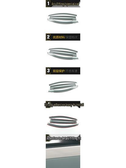 Venucia R50 Stainless Steel 3D Rain Guards & Deflectors Trim Decoration