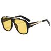  New Fashion Rivets Square Women Sunglasses Shades UV400 Retro Trending Gradient Men Punk Yellow Sun Glasses