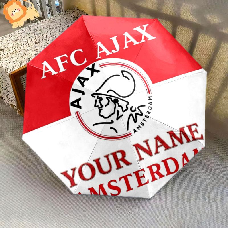 1 PC Automatic Folding Umbrella - AFC Ajax Custom Name Pattern, Portable & Foldable Design with 8 Ribs, Christmas Birthday Gifts