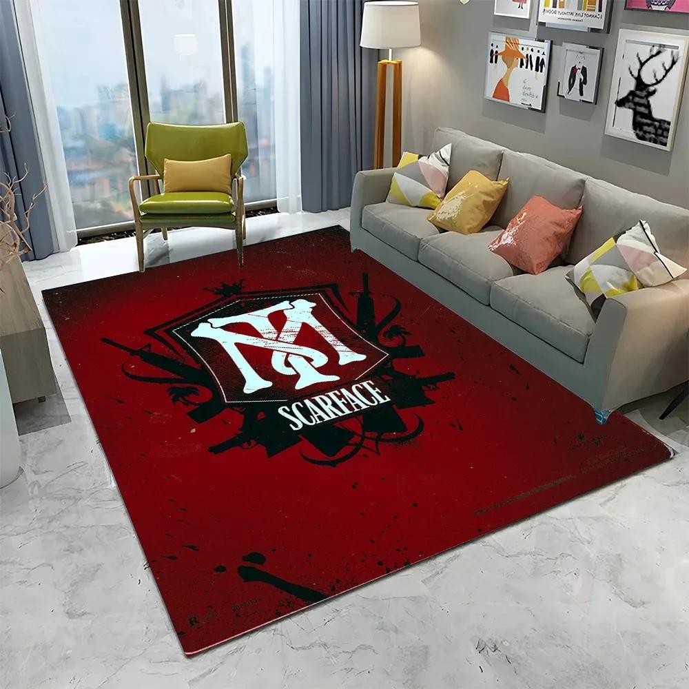 Film 3D Scarface Soggiorno Camera da Letto Divano Zerbino Decorazioni per la Casa Tappeto Antiscivolo Pavimento Salotto Tappeto Grande Area Tappetino Cucina Lavabile