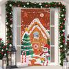 1 ks Veselé Vánoce Kryt na dveře Banner Polyester Vzor Santa Clause pro Štědrý večer Novoroční sváteční párty Vchodové dveře Domácí nástěnná dekorace