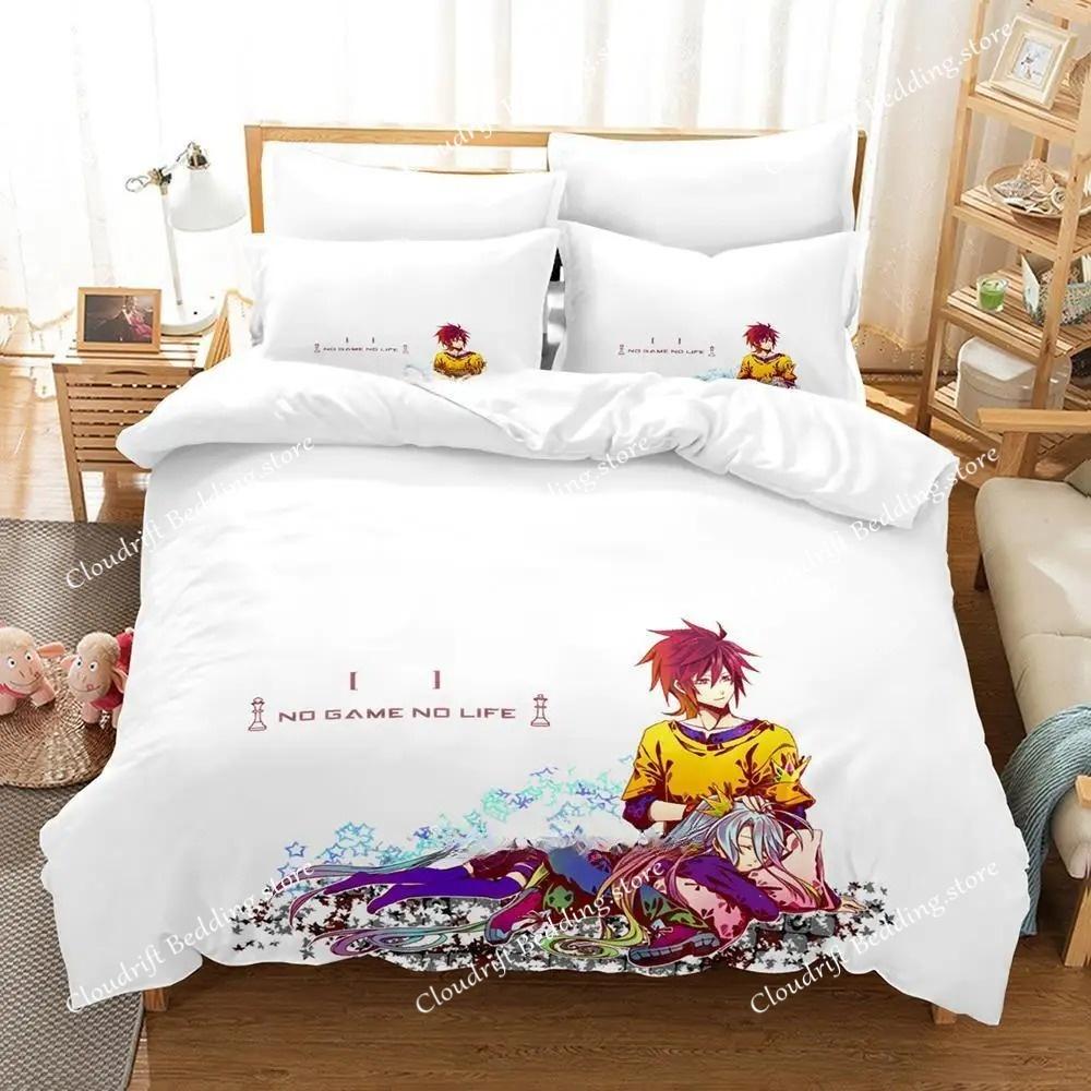 New Game No Game No Life Sora And Shiro Bedding Set Single Twin Full Queen King Size Bed Set Adult Kid Bedroom Duvet Cover Sets