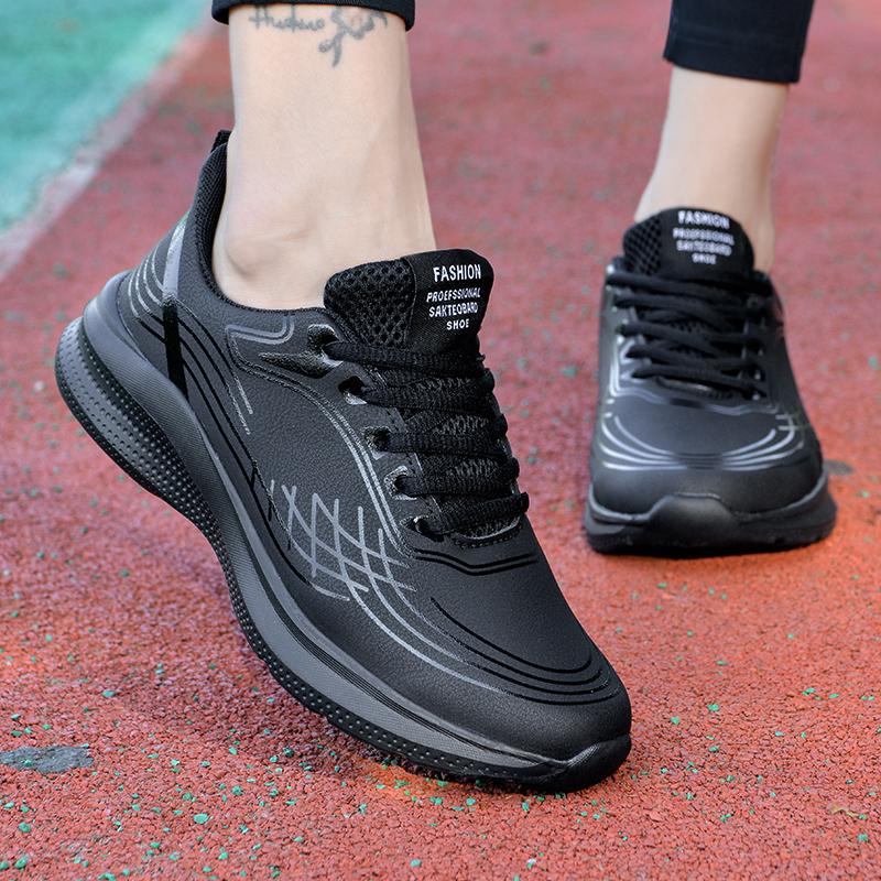 Fashion New Autumn Women's Shoes Leather Outdoor Sports Casual Shoes Large Size Sports Shoes Versatile Student Running Shoes