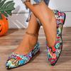 Women's Flat Shoes, Bohemian Style, Light and Comfortable, Suitable for Independence Day Wear