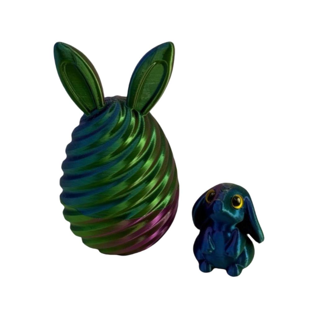 3D Printed Movable Easter Bunny Egg Toy, Creative Gift, Bunny Egg Ornament
