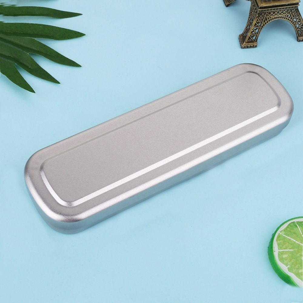 Rectangular Student Stationery Office Supplies Iron Case Gifts Container Storage Box Pencil Case