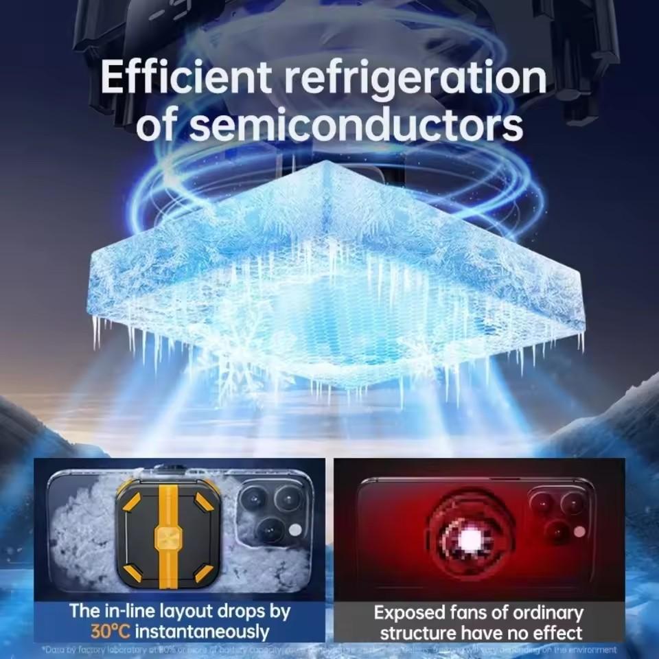 Mobile Phone Cooler with Magnetic Battery Wireless Charging Cooling Fan Frozen Coolers Radiator for IPhone Android Gaming