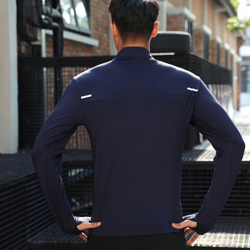 Men's Long Sleeve Half-Zip Quick-Dry Sport Shirt for Running, Training & Morning Runs - Spring, Autumn, Winter.