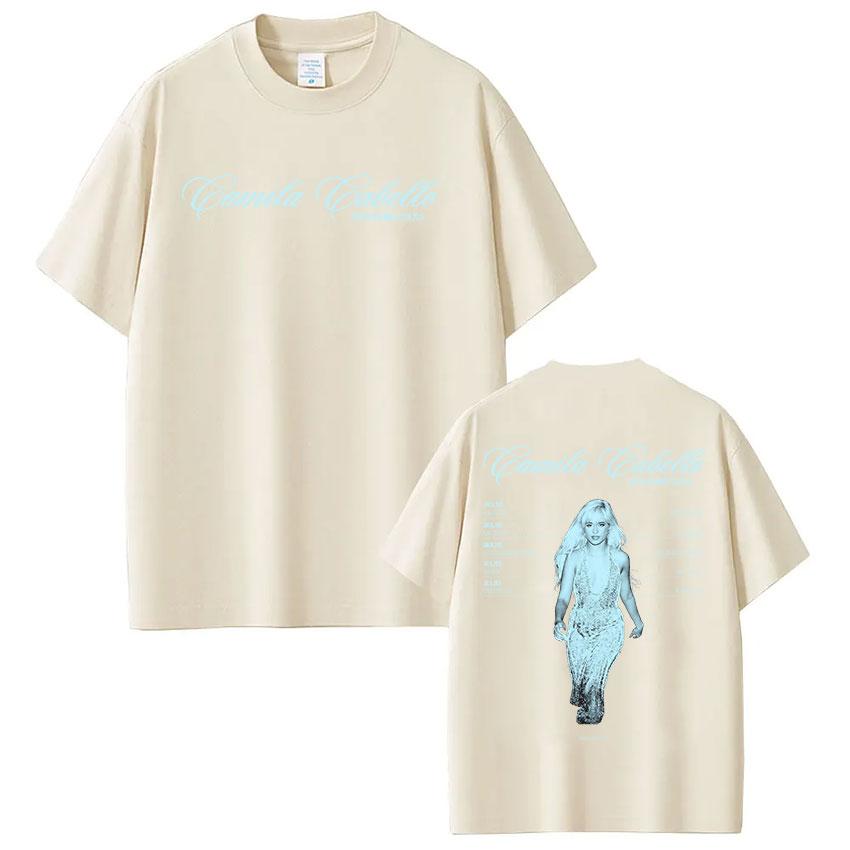 Camila Cabello Tour 2025 Print T Shirts Unisex Women Retro Aesthetic Clothing T-shirt Casual Pure Cotton Oversized Tees Streetwear