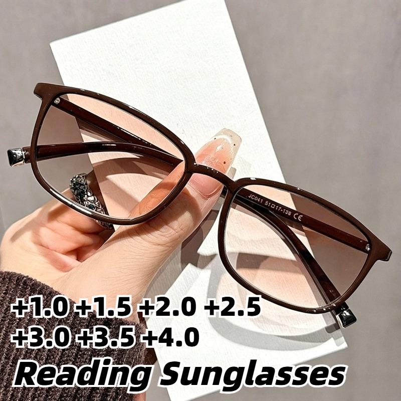 Unisex Square Frame Gradient Lens Reading Sunglasses Minimalist Stylish Presbyopia Glasses High Definition Comfortable Eyewear