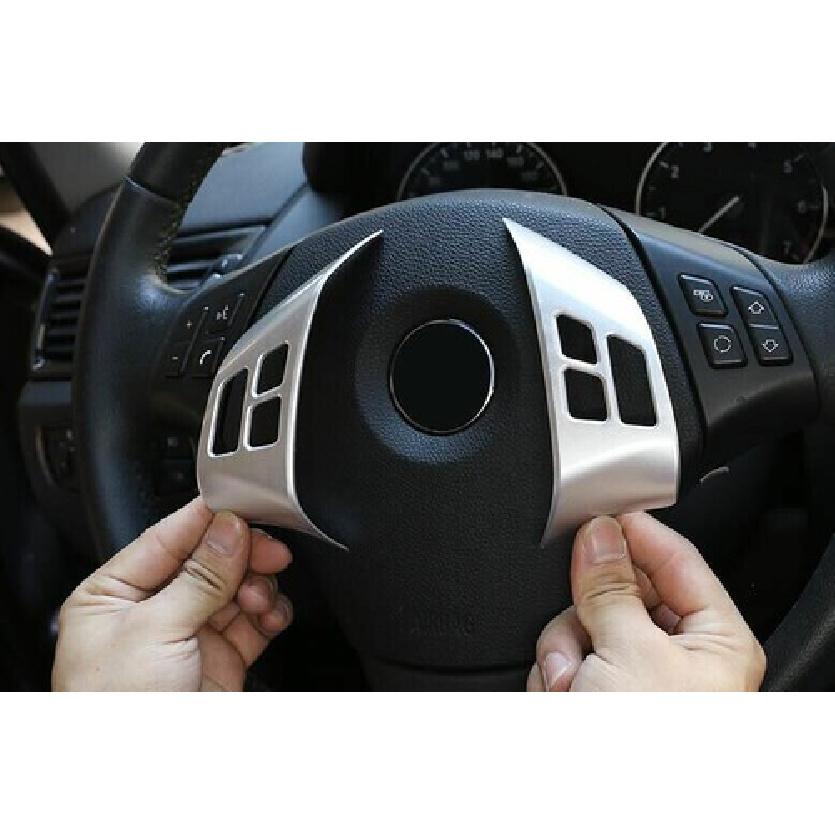 2010-2013 Cover Trim Steering Wheel Button Frame Matte Silver Fit For BMW X1 E84