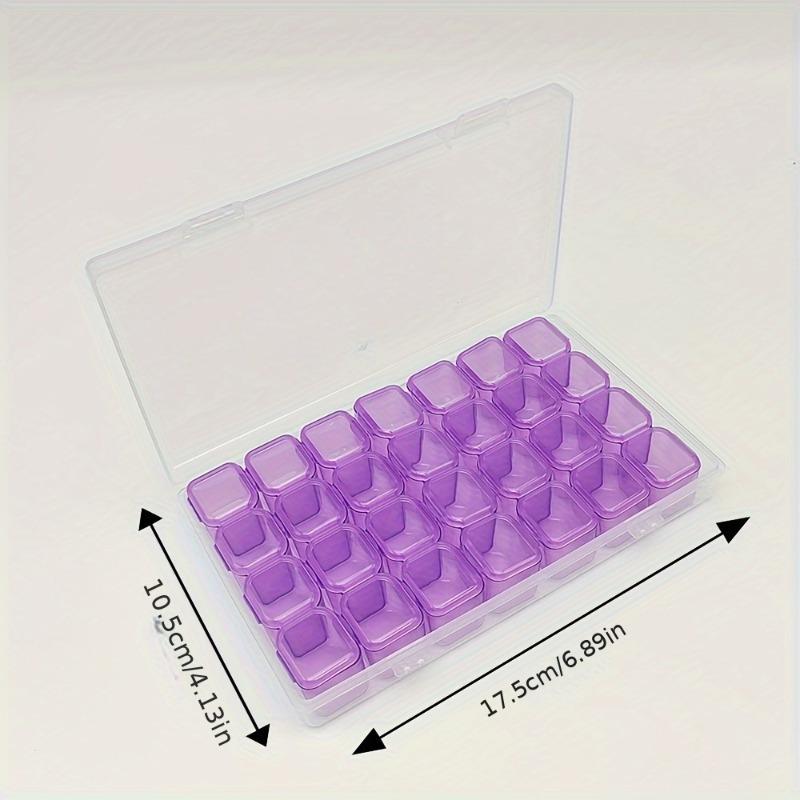 New Diamond Painting Tools Kit with Funnel Point Drill Plate Diamond Pens Clay and Purple 28 Grids Storage Box Accessories