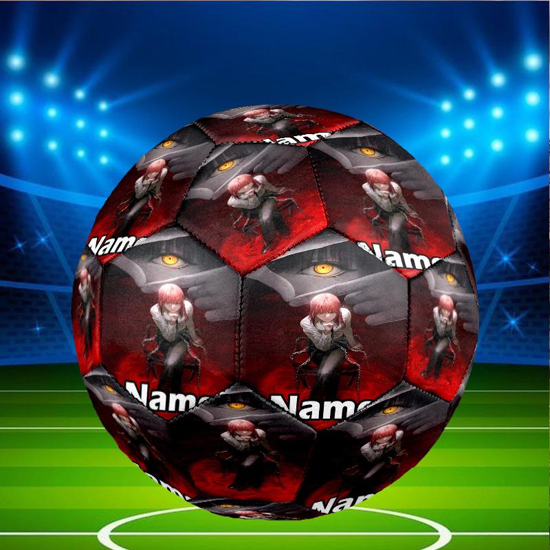 Custom Name Personalized Makima Chainsaw Man Print Size 5 Soccer Ball Training & Match Football, for Team, Kicking, Gift for Football