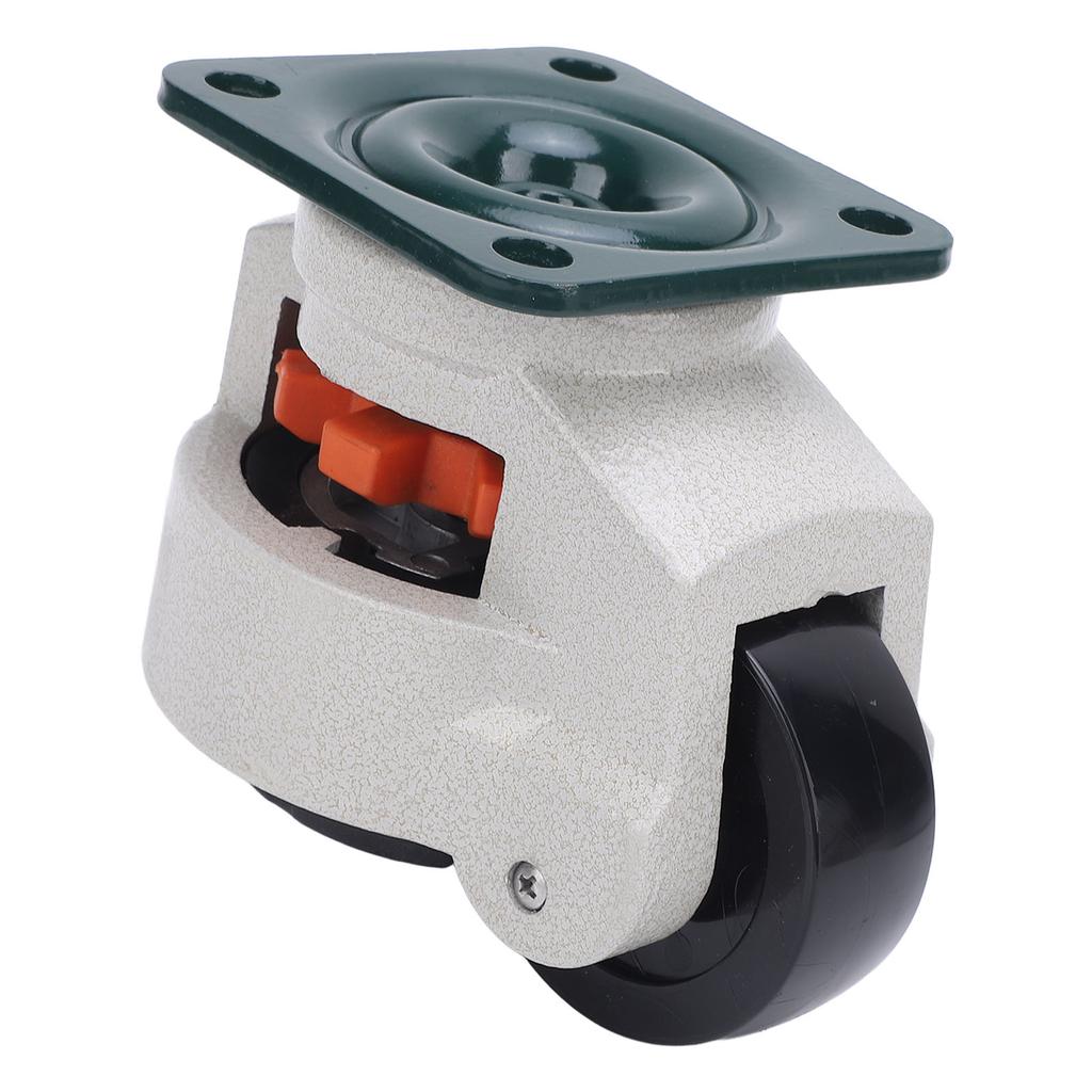Leveling Caster Adjustable Height Plate Mount Workbench Rotating Caster with 75mm Wheel and Rubber Base