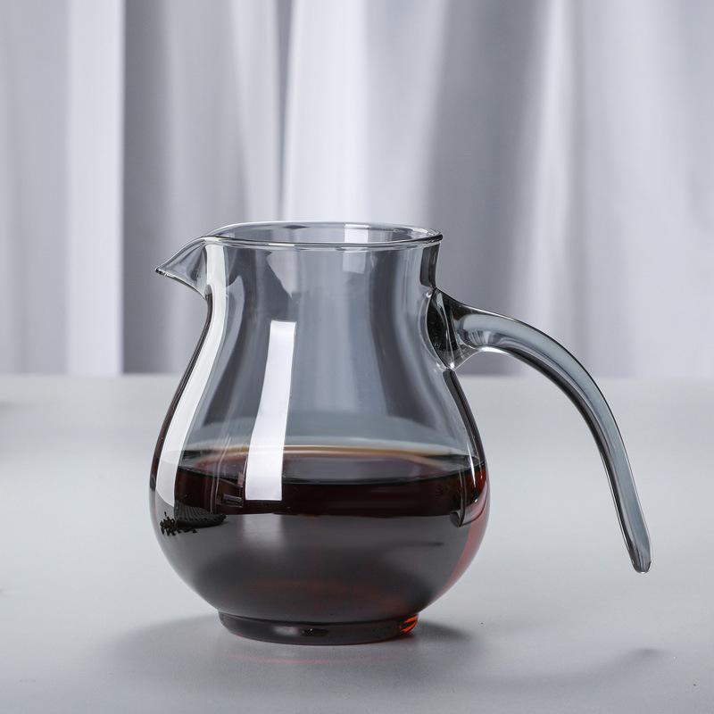 New Borosilicate Glass Coffee Pot, Coffee Set, Smoke Gray Set, Glass Handle Reinforced Lead Sharing Pot