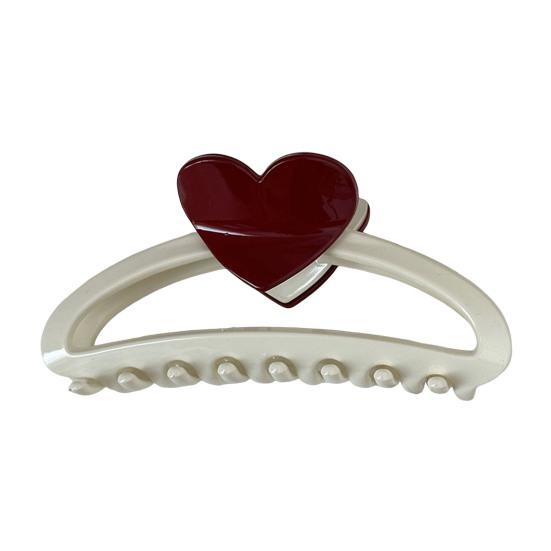 Hair Claw Heart Design Hair Clip for Women Stable Grip Back Head Hair