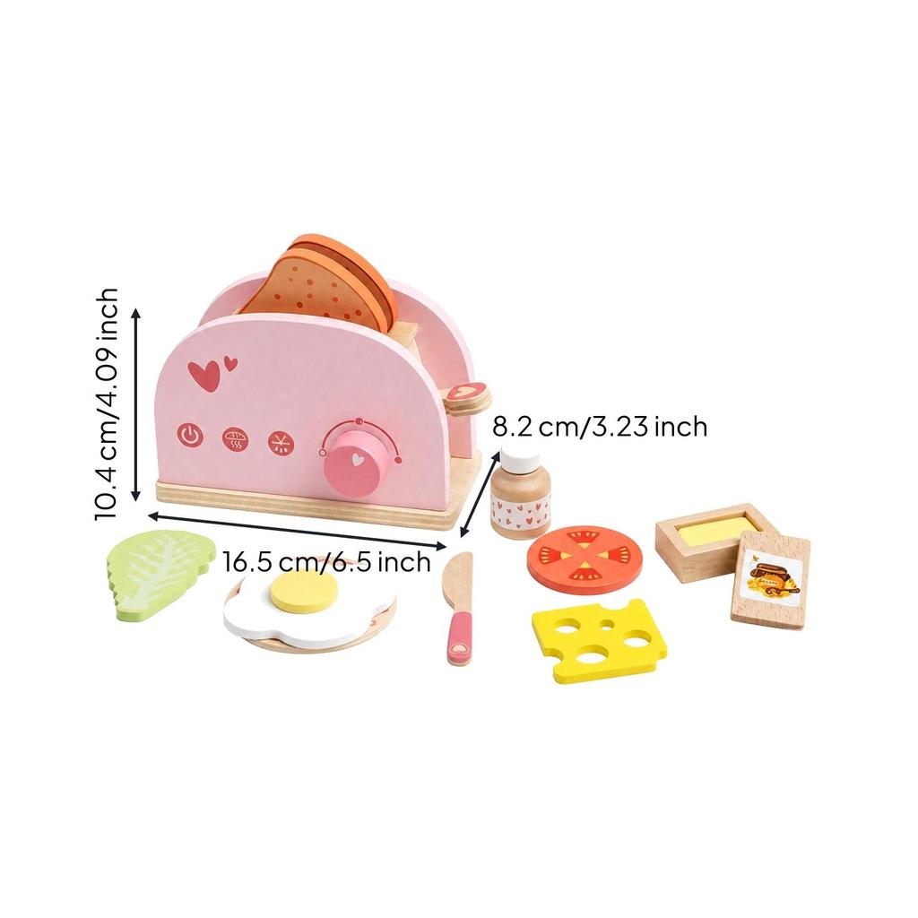 Wooden Bread Maker Toy Interactive Warmer Play Set EN71 Certified