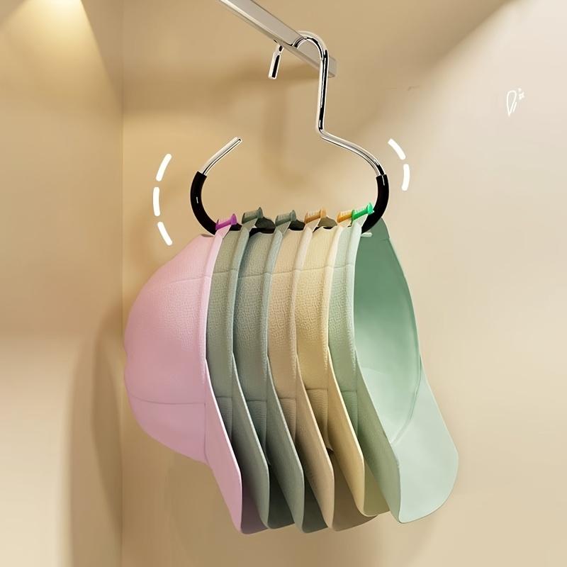 4pcs Metal Non-Slip Hangers with Silicone Grip - Versatile Round Hooks for Scarves, Ties, Hats, Bags & Clothes - Space-Saving Wardrobe Organizer