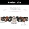 Fashion Bohemian Oval Disc Belt for Adult Western Waistband Ethnic PU Leather Hollowed Buckle Waiststrap for Dresses