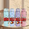1PC Bruh Snowflake Bell Red Letter Mark 750ml Color Plastic Water Bottle Leakproof Flip Straw Lid For Sports Office Home Use