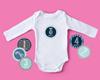 Inkdotpot 12 Month Baby  Milestone  Sticker  Boy Girl-Monthly  Milestone  Round  Stickers 24 Count