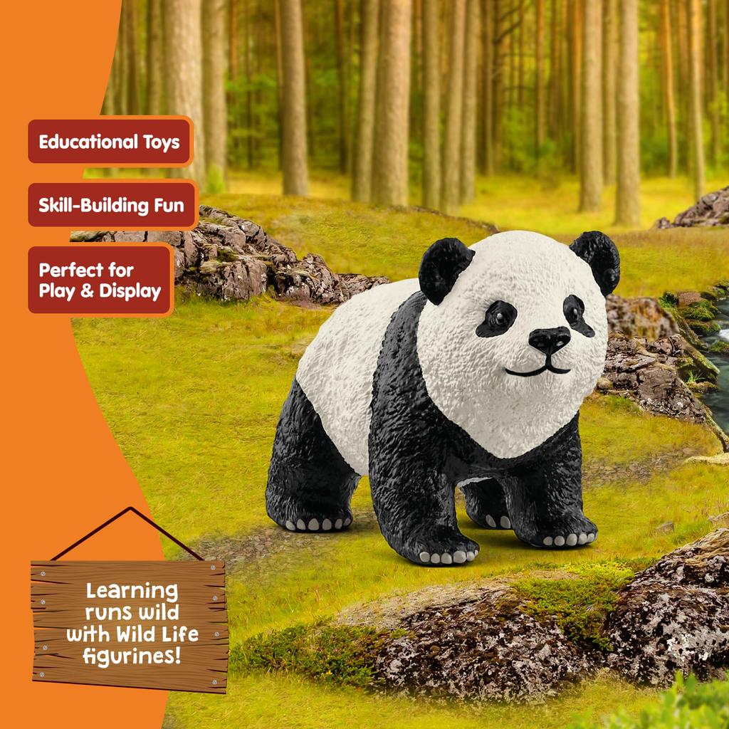 Schleich Wildlife Giant Panda Ages Realistic Animal Toy 14886 (Cub) Figurine, 3+,