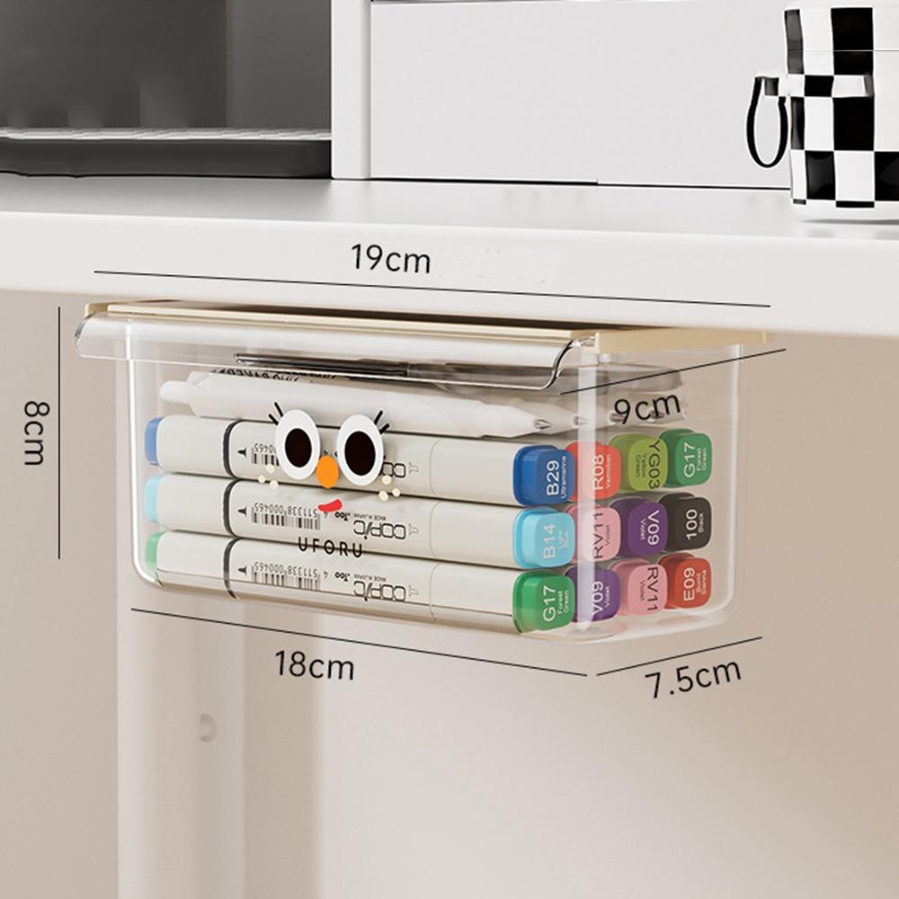 

Invisible Drawer Type Storage Box Transparent Desktop Organizer Stationery Storage L