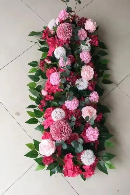 

50/100CM Artificial Flowers For Wedding Decoration Rose Flower Arrangement Background Marriage Backdrop Photo Props Flower Wall 50cm глибокий рожевий колір