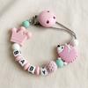 Custom Baby Name Pacifier Clip BPA Free Food Grade Silicone Teether Blue Crown Hedgehog Dummy Chain Soother Leash Toddler Gift