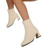 Suede Martin Boots Women'S Autumn And Winter Round Head Fashion Boots Large Size Coarse Heel High Heel Small Short Boots