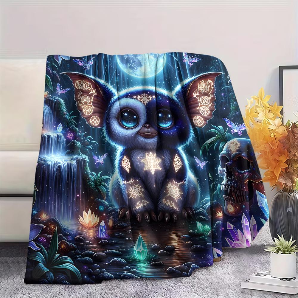 1pz Coperta in Flanella con Stampa Gremlins, Alta Qualità per Tutte le Stagioni, Arredamento per la Casa, Calore e Comfort, Perfetta per Regali di Natale