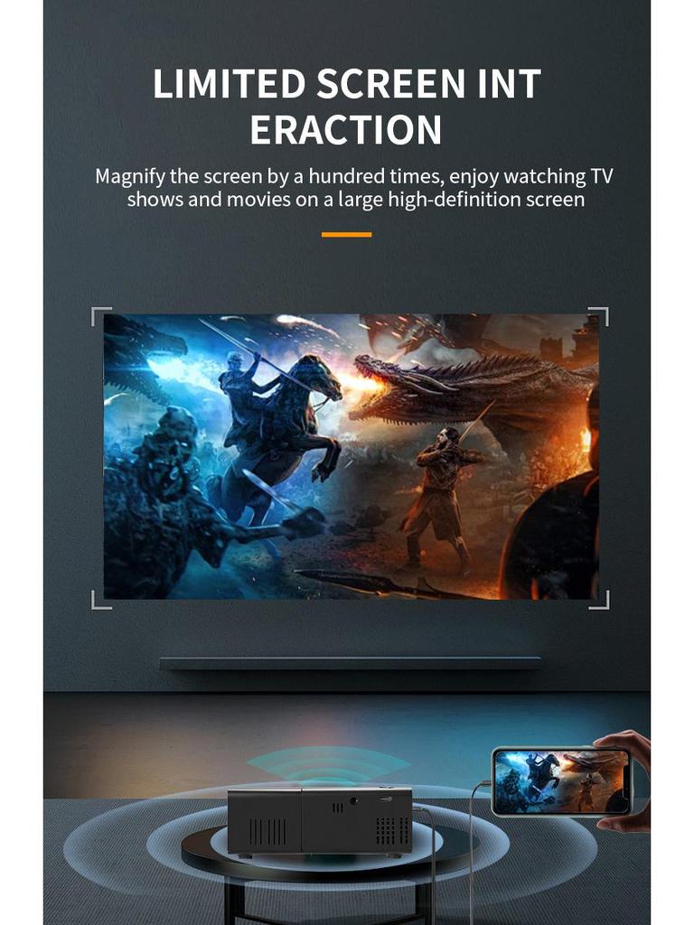 YG300S Mini Portable Projector for Kids and Home Entertainment, 1080p Support