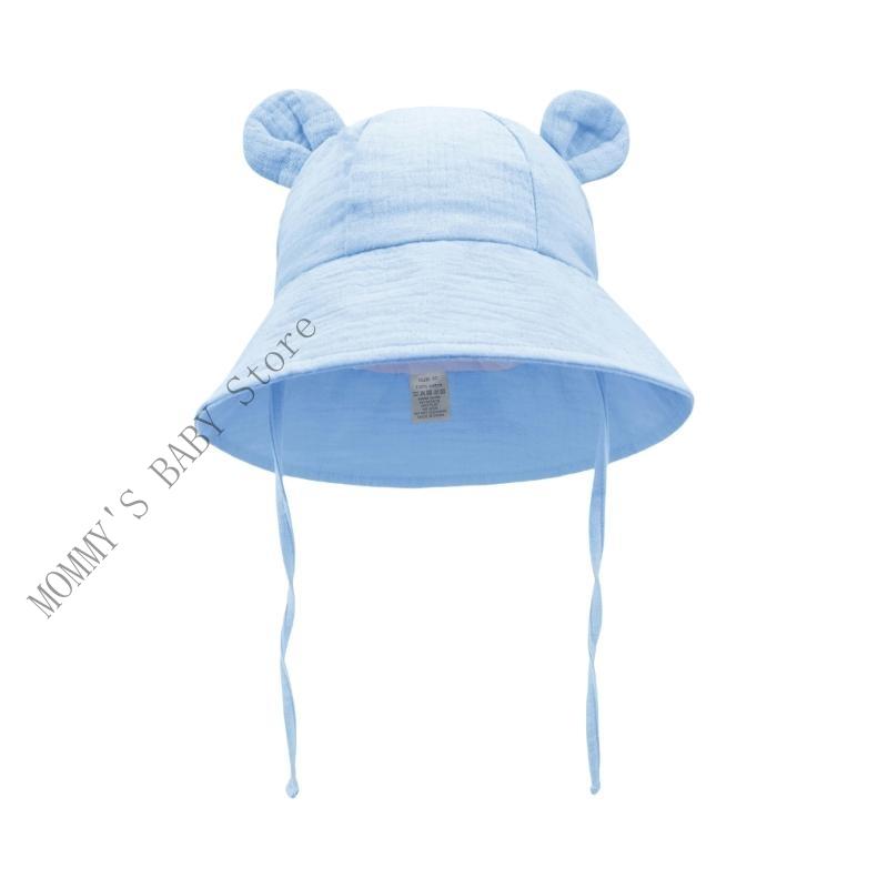 H3CD Baby Fisherman Hat with Solid Color Stylish Soft Sunshade Caps Cotton Basin Hat XS