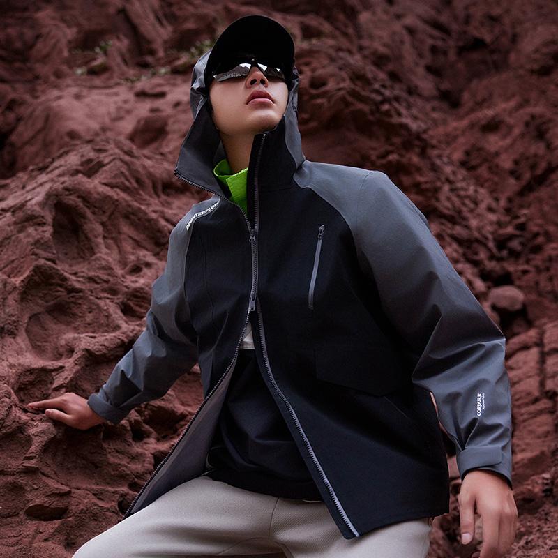 Li Ning CF Su Wan Long Jia Series Professional Anti-Rain Outdoor Windproof Rain Jacket With Hood Unisex Jacket Black AFDT825-1