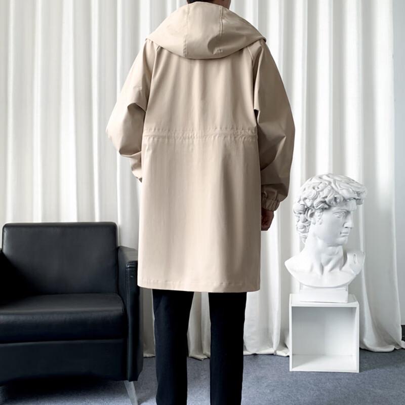 ROMON Men's Mid-Length Lightweight Trench Coat