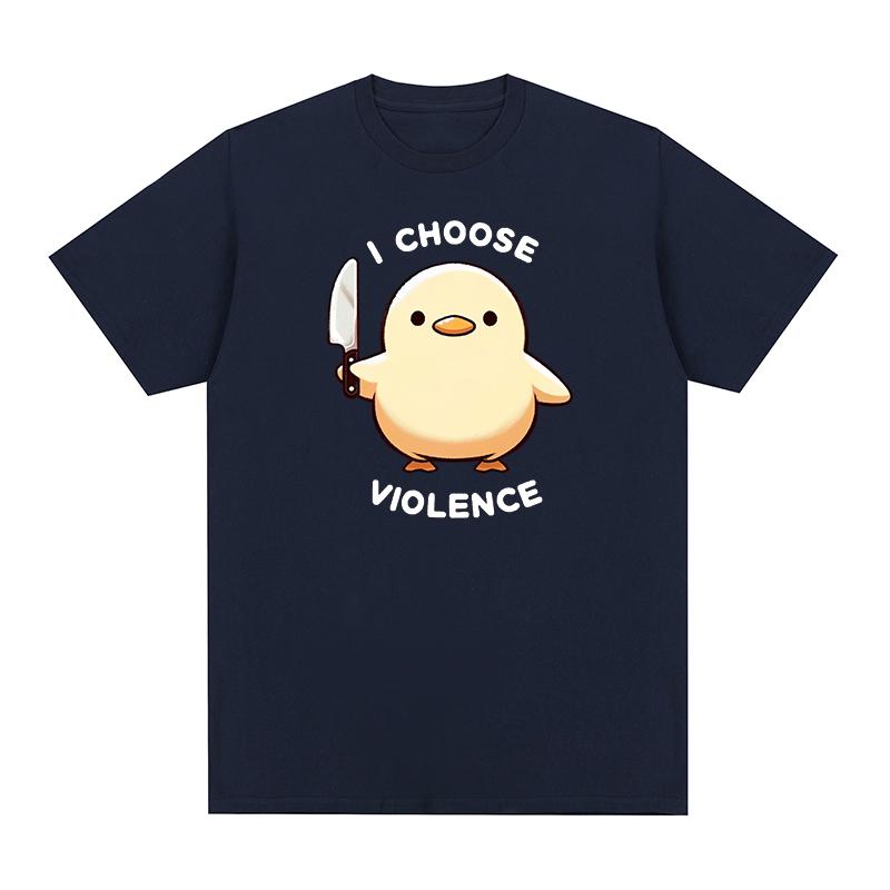 Duck I Choose Violence Vintage tshirt Funny Humor Slogan Cotton Men T shirt New TEE TSHIRT Womens tops