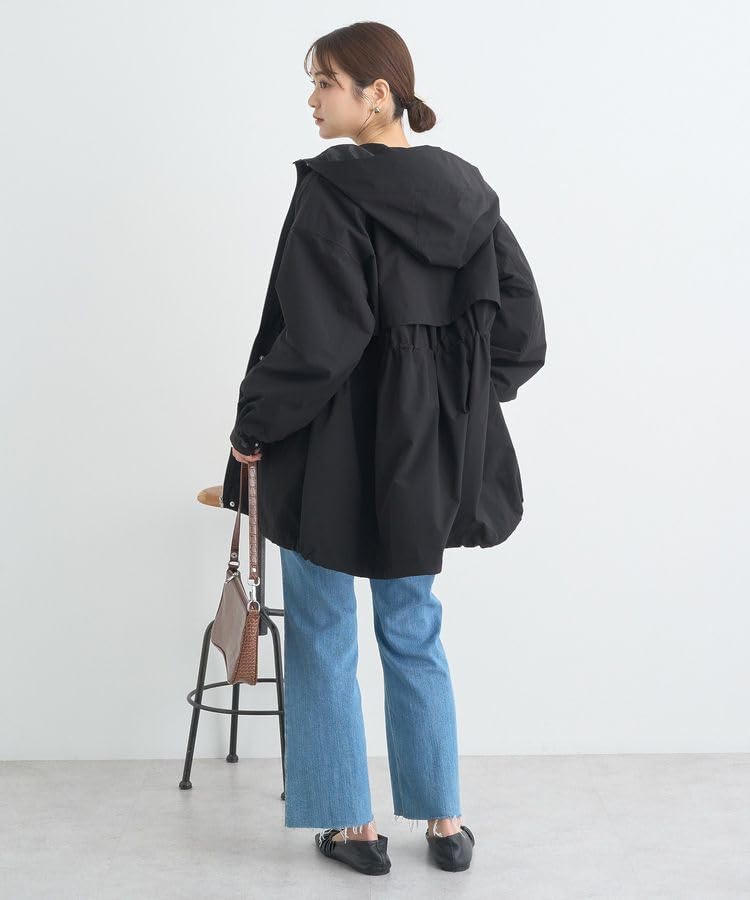 Music Drawstring Black [Earth & Ecology] Outerwear, Mid-Length Hoodie, Women's,