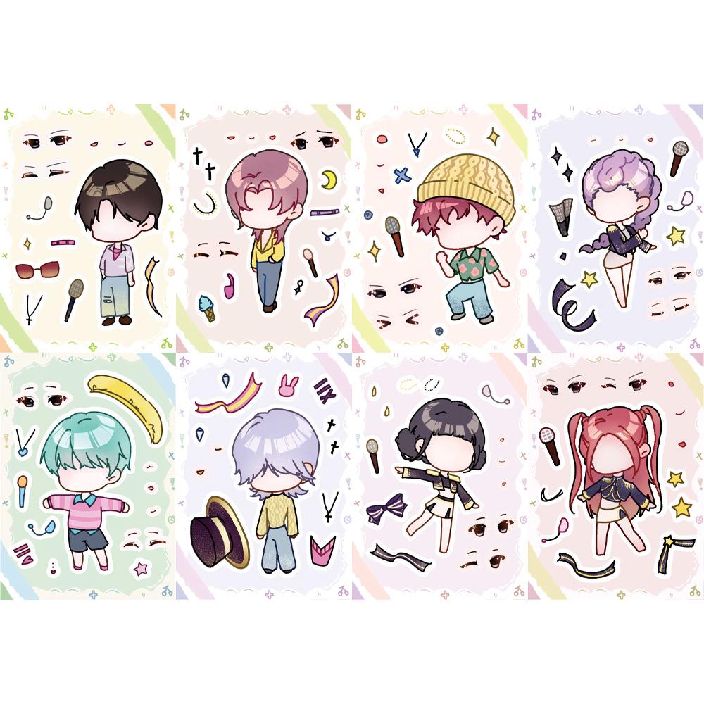 

8 Sheets Cartoon KPop Demon Hunters Stickers Puzzle DIY Make A Face Sticker Set Funny Assemble Jigsaw Stickers Educational Toys