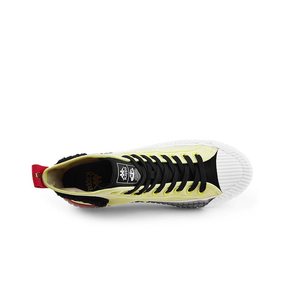 Crayon Shin-chan X Kappa Retro Logo High-Top Skate Shoes Unisex Sneakers Yellow Black KPCTGVS87-216
