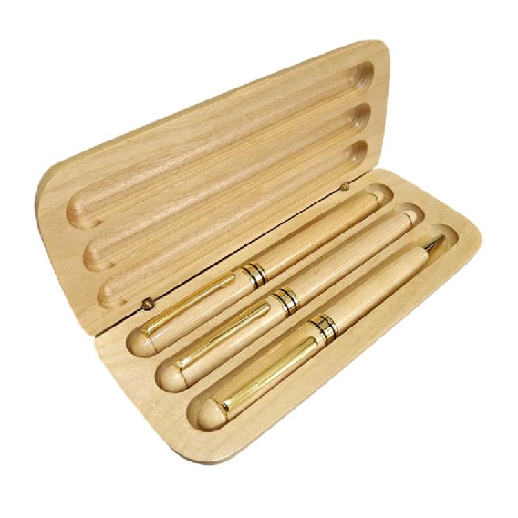 Wood Pen Gifting Pen Box Set Wood Ballpoint Pen Wood Piston Filled Fountain Pen with Metal Tip For Students Adult