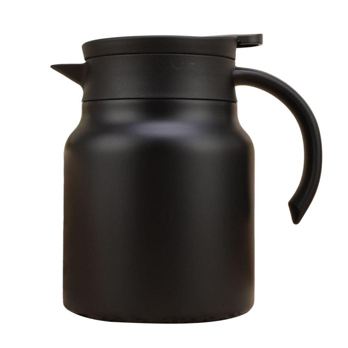 

Термос для чая 1000 мл, термос из нержавеющей стали, с крышкой-заварником, съемным фильтром, V-образным носиком, термос для кофе 1000ML чёрный