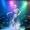 Saugfuß Aquarien Tanzschädel Sprudler Skelette Statue Bewegliches Sauerstoff Skelett Aquarium Becken