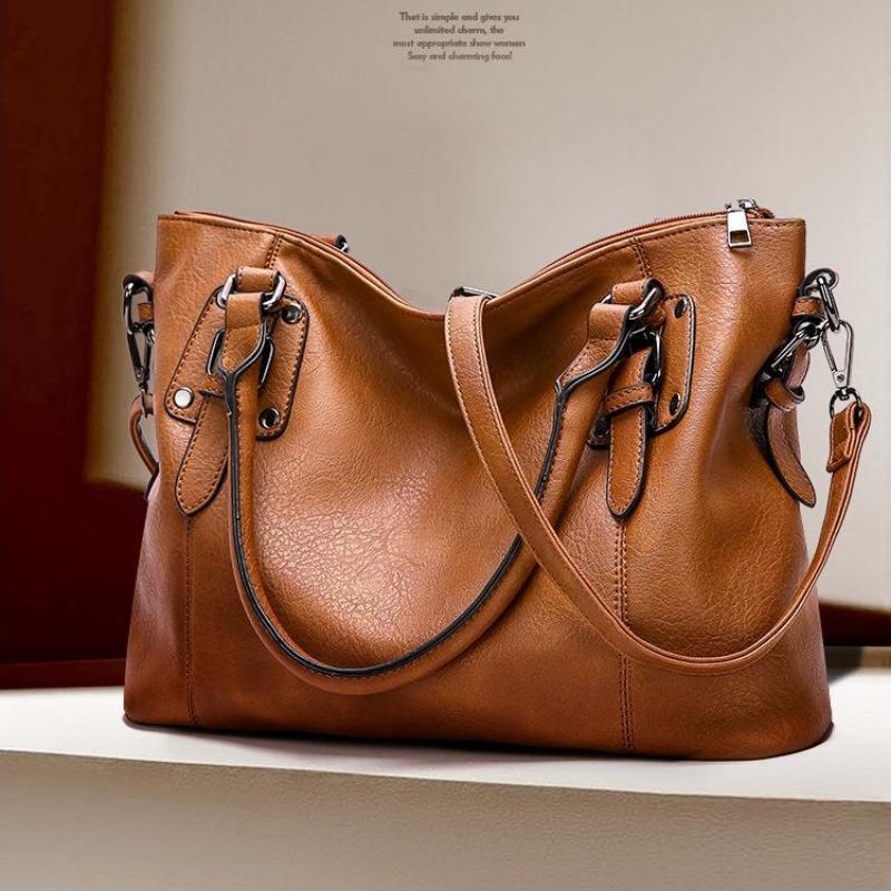 Módní dámská taška Retro jednoduchá taška přes rameno Kabelka s velkou kapacitou Elegantní taška přes tělo