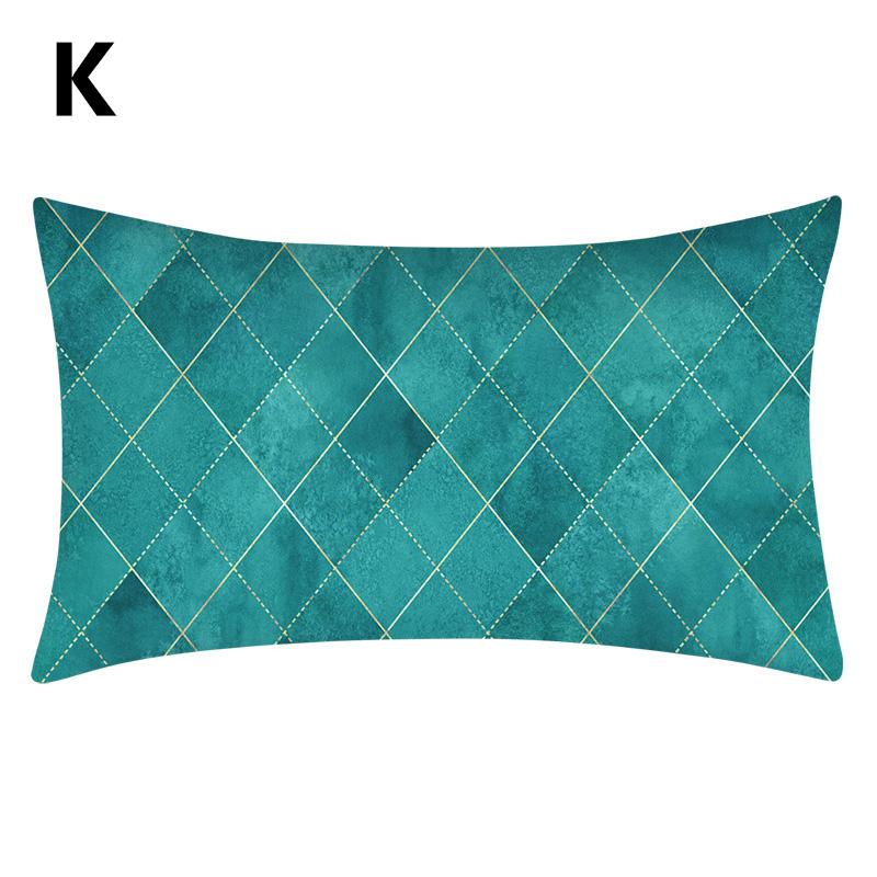 1PC Home Decor Cushion Cover Protector Teal Blue Rectangular Lumbar Pillowcase Pillow Case 30x50cm